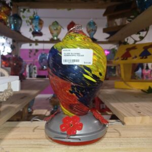 Blue & Yellow Hummingbird Feeder