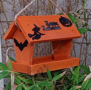 ORANGE HALLOWEEN BIRD FEEDER